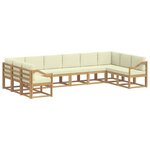 vidaXL Ensemble de canapés d'extérieur 10 pc Blanc et crème