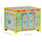 vidaXL Boîte rangement peinte à main 50x40x40 cm bois manguier massif