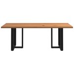 vidaXL Table à manger marron clair bois de chêne massif rectangulaire