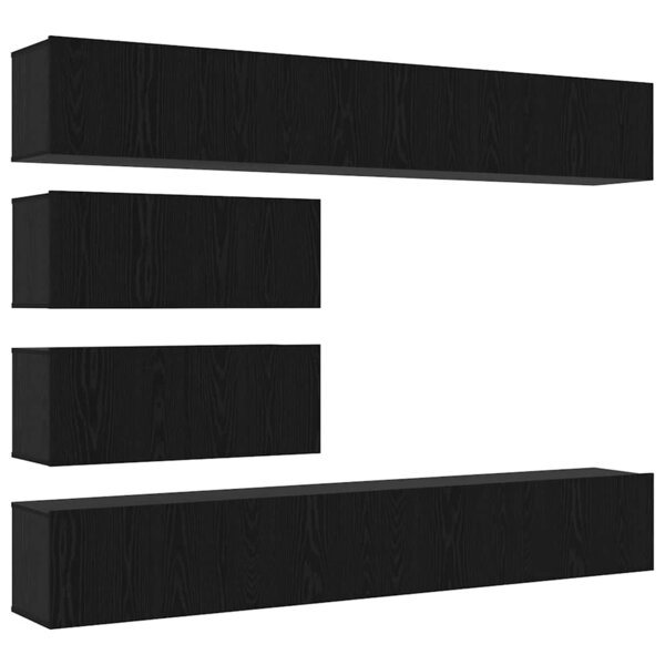 vidaXL Ensemble de 6 meubles TV muraux en bois noir chêne de