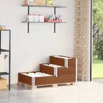 vidaXL Lit surélevé à 3 niveaux marron 120x80 cm bois pin massif