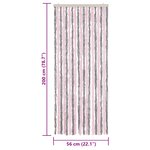 vidaXL Rideau anti-mouches gris argenté et rose 56x200 cm chenille