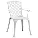 vidaXL Ensemble à manger de jardin 5 Pièces blanc aluminium coulé