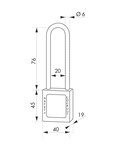 THIRARD - Cadenas de consignation 40mm  anse haute 76mm  Rouge  variure A3Thirard