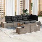 vidaXL Ensemble de canapé de jardin 9 Pièces Gris