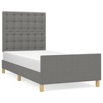 vidaXL Cadre de lit sans matelas avec tête de lit 90x190cm tissu