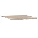 vidaXL Auvent Rétractable Beige 500 × 300 cm Tissu et Métal