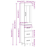 vidaXL Buffet haut Blanc 34 5x34x180 cm Bois d'ingénierie