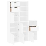 vidaXL Armoires latérales 5 Pièces ODDA blanc 40x24x79 cm bois massif pin
