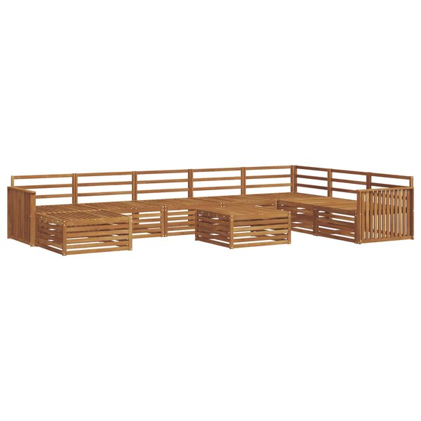 vidaXL Ensemble de canapés d'extérieur 9 pc Naturel