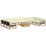vidaXL Ensemble de canapés d'extérieur 11 pc Blanc et crème