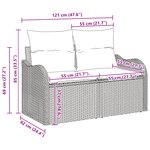 vidaXL Ensemble de Canapés de Jardin 4 pièces avec Coussins Rattan Poly Marron