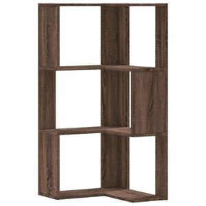 vidaXL Bibliothèque d'angle à 3 niveaux chêne marron bois d'ingénierie