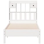 vidaXL Lit bibliothèque sans matelas blanc 75x190cm bois de pin massif