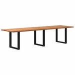 vidaXL Table à manger marron clair bois de chêne massif rectangulaire