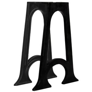 vidaXL 2 pieds de table de salle à manger Base voûtée Cadre en A Fonte