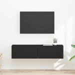 vidaXL Meuble TV mural 2 Pièces Noir 60 x 31 x 29.5 cm Bois d'ingénierie