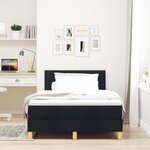 vidaXL Lit à ressorts avec coussin Noir 120 x 190 cm tissu