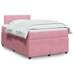 vidaXL Sommier à lattes de lit avec matelas Rose 120x200 cm Velours