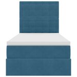 vidaXL Lit avec rangement et matelas Bleu foncé 90 x 190 cm Velours