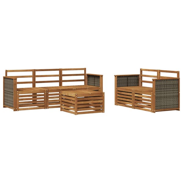 vidaXL Ensemble de canapés d'extérieur 6 pc Naturel