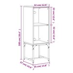 vidaXL Armoire latérale avec porte en verre blanc 35x37x100 cm