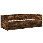 vidaXL Lit de jour avec tiroirs sans matelas chêne fumé 90x190 cm