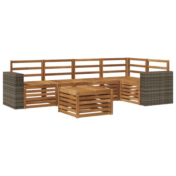 vidaXL Ensemble de canapés d'extérieur 6 pc Naturel Polyester