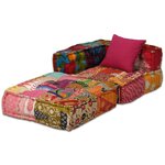 vidaXL Pouf modulaire à 4 places Patchwork Tissu