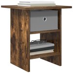 vidaXL Table de chevet avec tiroir 2 Pièces Chêne fumé 41 x 40 x 45 cm