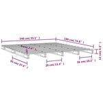 vidaXL Lit de palette Noir 140x190 cm Bois de pin massif
