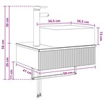 vidaXL Basin de lavage mural Bois ancien 50 x 41 x 39 cm