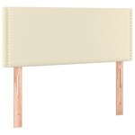 vidaXL Lit à sommier tapissier avec matelas Crème 100x200cm Similicuir