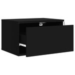 vidaXL Table de chevet murale avec lumières LED noir