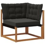 vidaXL Ensemble de canapés d'extérieur 9 pc Naturel et Noir