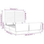 vidaXL Cadre de lit avec tête de lit Crème 140x190 cm Tissu