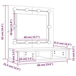 vidaXL Armoire à miroir avec LED Sonoma gris 60x31 5x62 cm