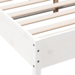 vidaXL Cadre de lit sans matelas blanc 150x200 cm bois de pin massif