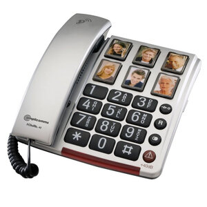 Amplicomms bigtel 40 plus - téléphone fixe senior filaire amplifié (+40db) gris