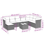 vidaXL Salon de jardin avec coussins 9 Pièces beige résine tressée