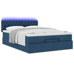 VidaXL Cadre de lit ottoman avec matelas bleu 140x200 cm tissu
