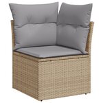 vidaXL Ensemble de Canapé de Jardin 11 Pièces avec Coussins Beige Poly Rattan Acacia