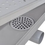 vidaXL Drain de douche linéaire 2 Pièces 930 x 140 mm Acier inoxydable