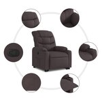 vidaXL Fauteuil inclinable électrique marron foncé tissu
