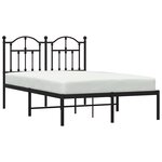 vidaXL Cadre de lit métal sans matelas avec tête de lit noir 120x190cm