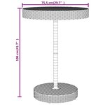 vidaXL Ensemble de bar jardin 5 Pièces noir poly rotin/bois massif acacia