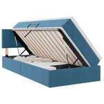 vidaXL Lit de Rangement avec matelas Bleu foncé 90 x 190 cm Velours