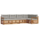 vidaXL Ensemble de canapés d'extérieur 5 pc Gris Naturel et Clair