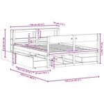 vidaXL Cadre de lit sans matelas cire marron 150x200cm bois pin massif