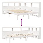 vidaXL Lit bibliothèque sans matelas blanc 120x200 cm bois pin massif